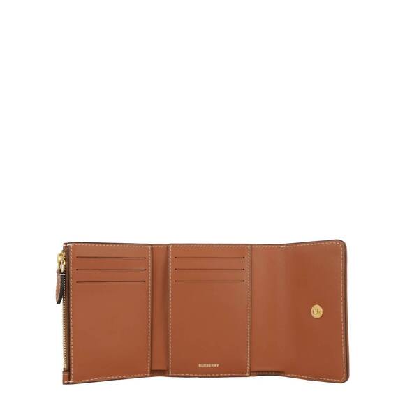 NEW BURBERRY women's lancaster check trifold wallet in archive beige - Picture 3 of 3